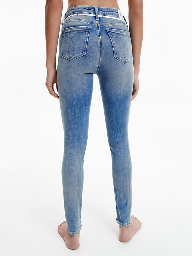 blue mid rise skinny jeans for women calvin klein jeans