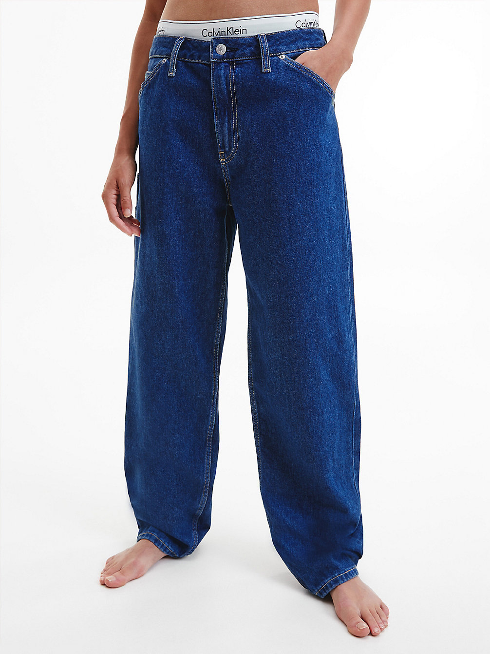 DENIM MEDIUM 90's Straight Utility Jeans undefined dames Calvin Klein