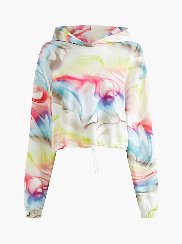 THIS IS LOVE AOP Cropped All-Over Printed Hoodie - Pride for women CALVIN KLEIN JEANS