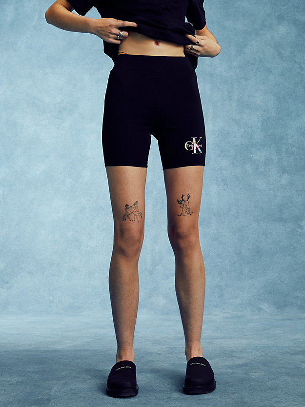 ck black milano jersey cycling shorts - pride for women calvin klein jeans