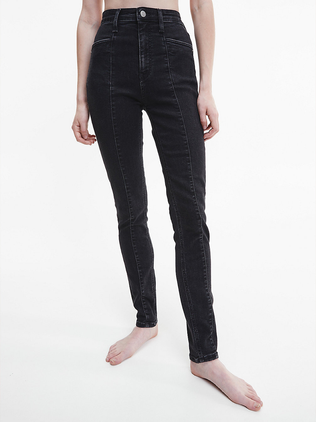 DENIM BLACK > High Rise Skinny Jeans > undefined dames - Calvin Klein