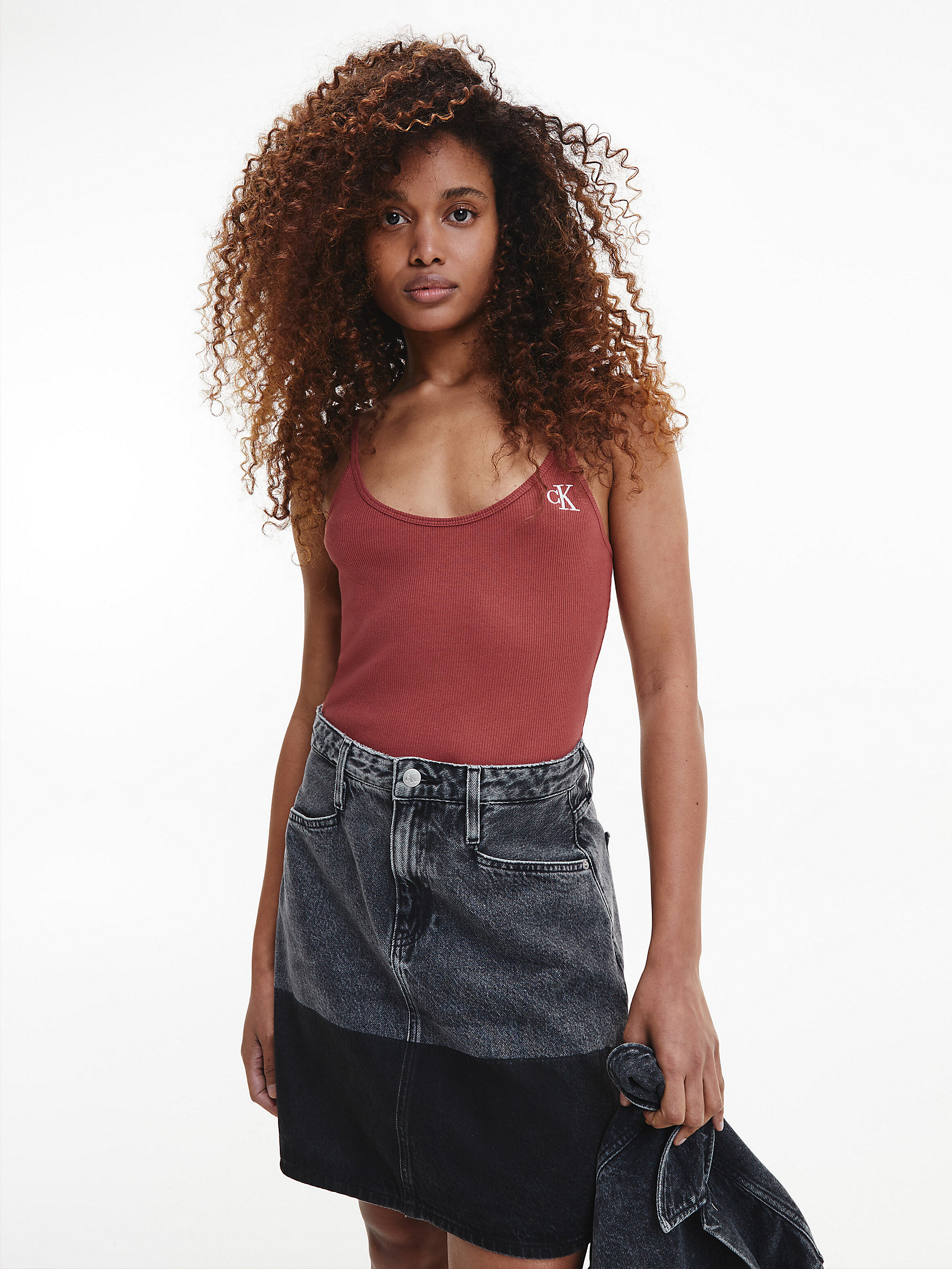 Calvin Klein Donna Abbigliamento Top e t-shirt Body Body in cotone a costine 