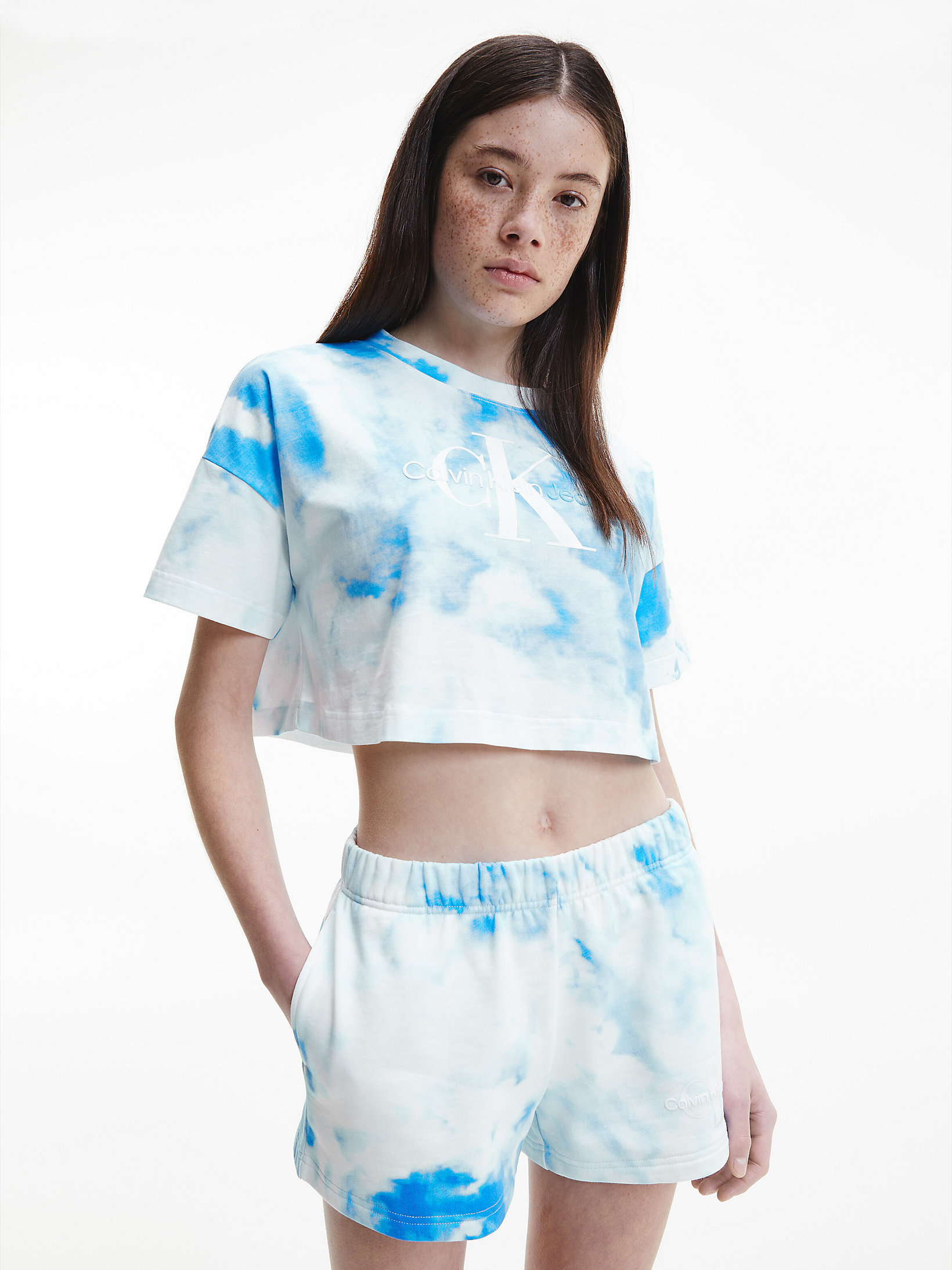 Summer Splash Aop Cropped All-Over Printed T-Shirt undefined women Calvin Klein