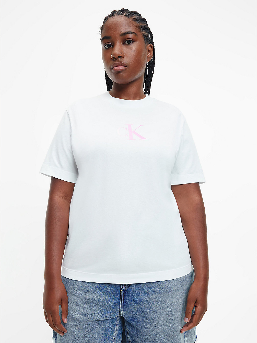 BRIGHT WHITE > Plus Size Monogram T-Shirt > undefined dames - Calvin Klein