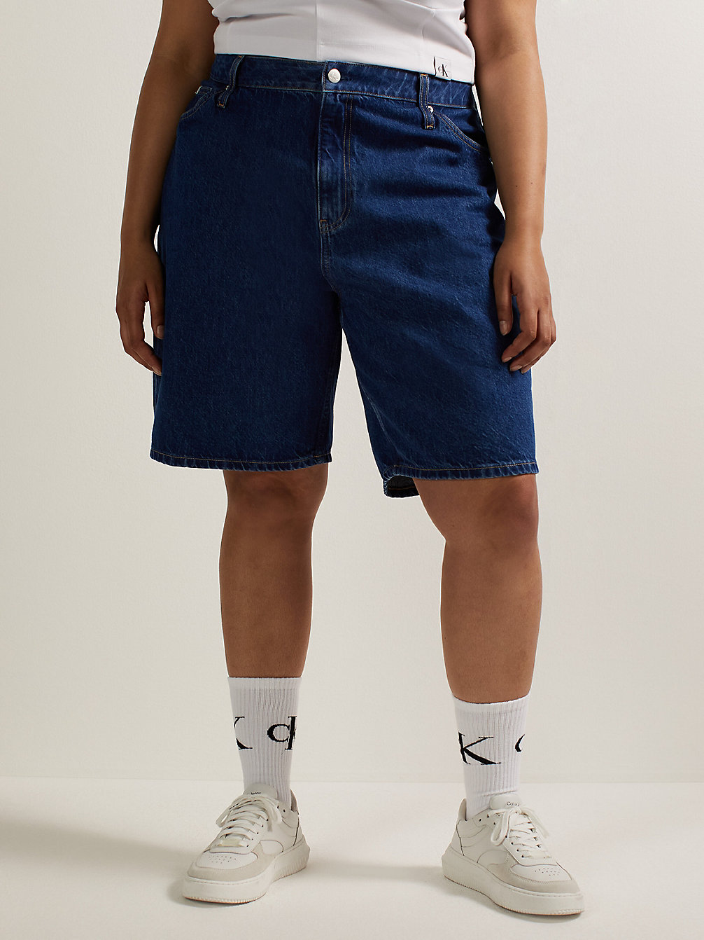 DENIM LIGHT 90's Straight Denim Shorts undefined women Calvin Klein