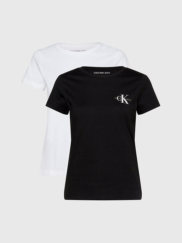 CK Black/ Bright White 2 Pack Slim T-Shirts undefined women Calvin Klein