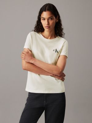 ck black / ivory 2 pack slim t-shirts for women calvin klein jeans