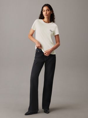 ck black / ivory 2 pack slim t-shirts for women calvin klein jeans