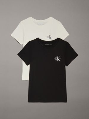 white 2 pack slim t-shirts for women calvin klein jeans