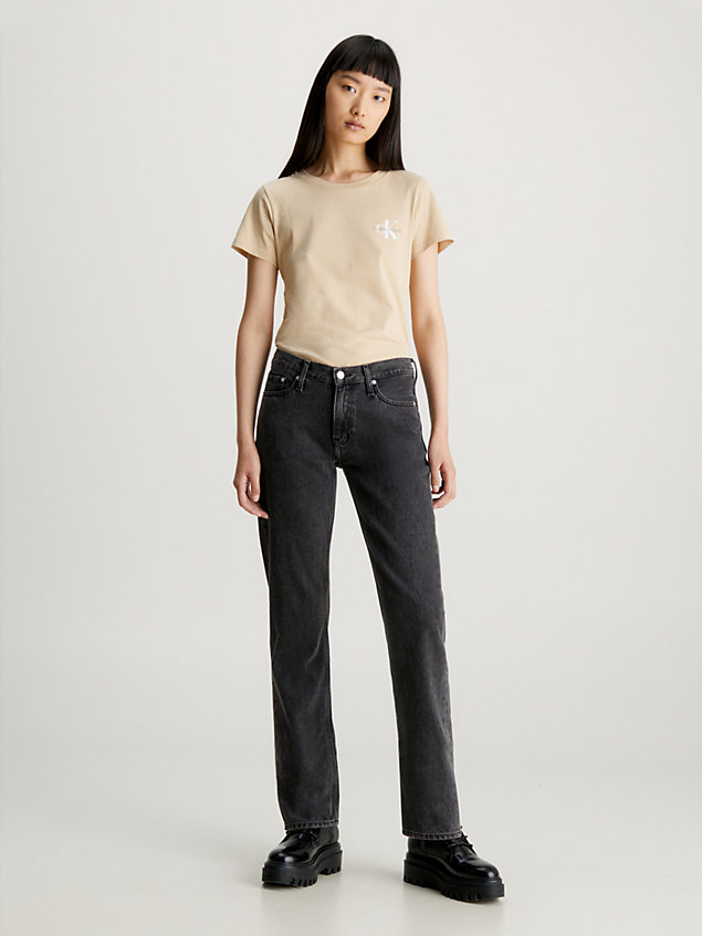 beige 2er-pack schmale t-shirts für damen - calvin klein jeans