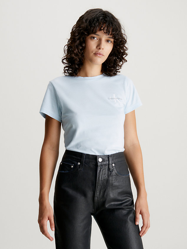 lot de 2 t-shirts slim blue pour femmes calvin klein jeans