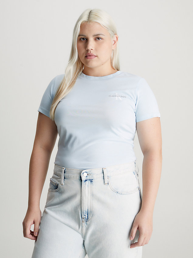lot de 2 t-shirts slim blue pour femmes calvin klein jeans
