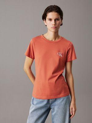 brown 2 pack slim t-shirts for women calvin klein jeans