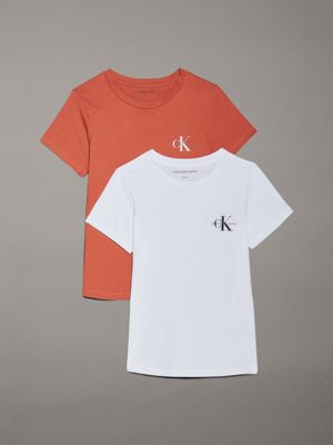 brown 2 pack slim t-shirts for women calvin klein jeans