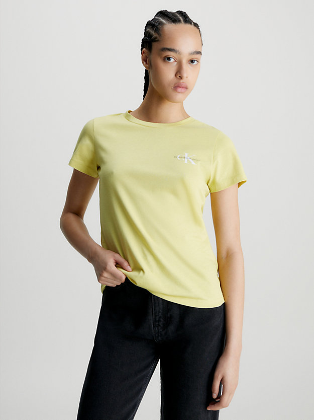 t-shirt slim in confezione da 2 yellow sand/bright white da donna calvin klein jeans