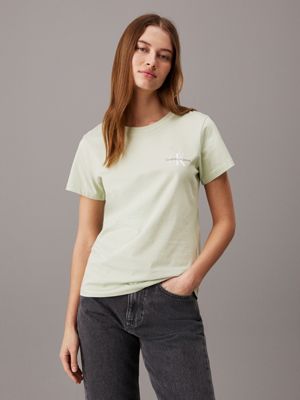 celadon green / pastel lilac 2 pack slim t-shirts for women calvin klein jeans