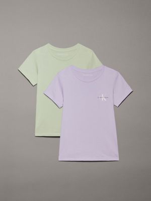 green 2 pack slim t-shirts for women calvin klein jeans