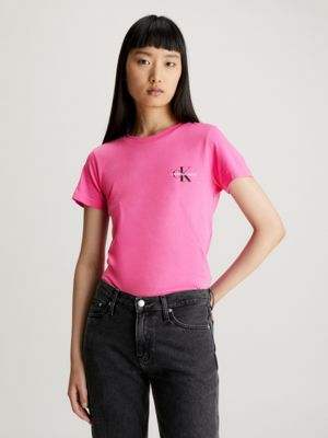 Calvin klein women's pink hotsell t shirt