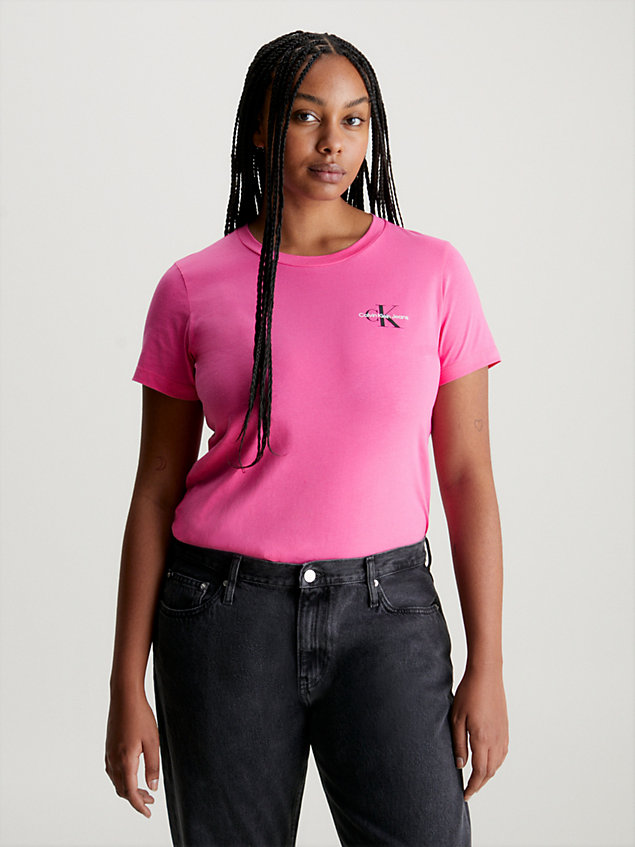 lot de 2 t-shirts slim pink pour femmes calvin klein jeans
