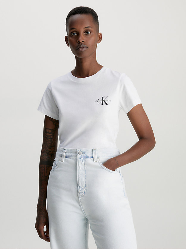 BRIGHT WHITE / BRIGHT WHITE T-shirt slim in confezione da 2 da donna CALVIN KLEIN JEANS