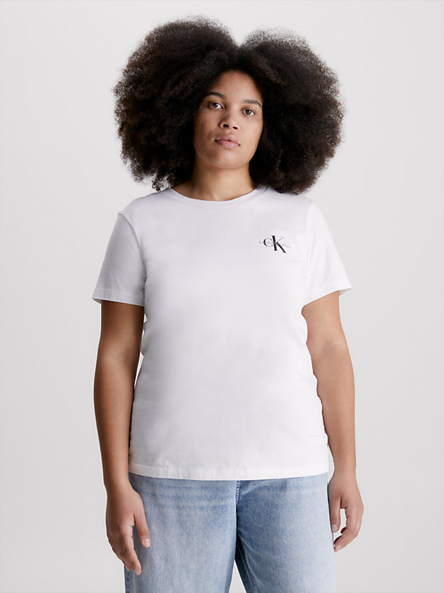 BRIGHT WHITE / BRIGHT WHITE • T-shirt slim in confezione da 2 da donna CALVIN KLEIN JEANS