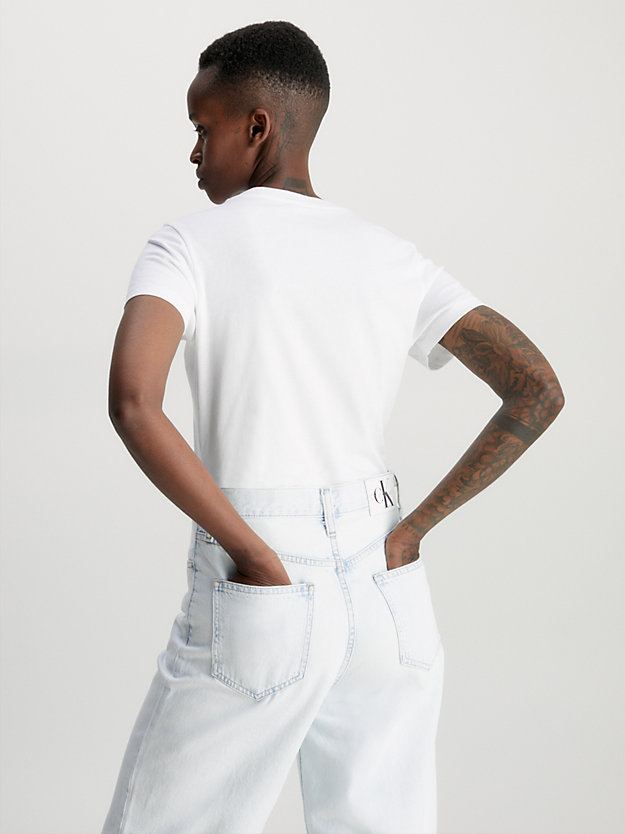 lot de 2 t-shirts slim bright white / bright white pour femmes calvin klein jeans