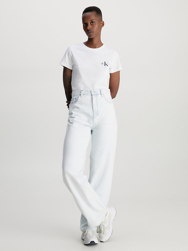 lot de 2 t-shirts slim bright white / bright white pour femmes calvin klein jeans