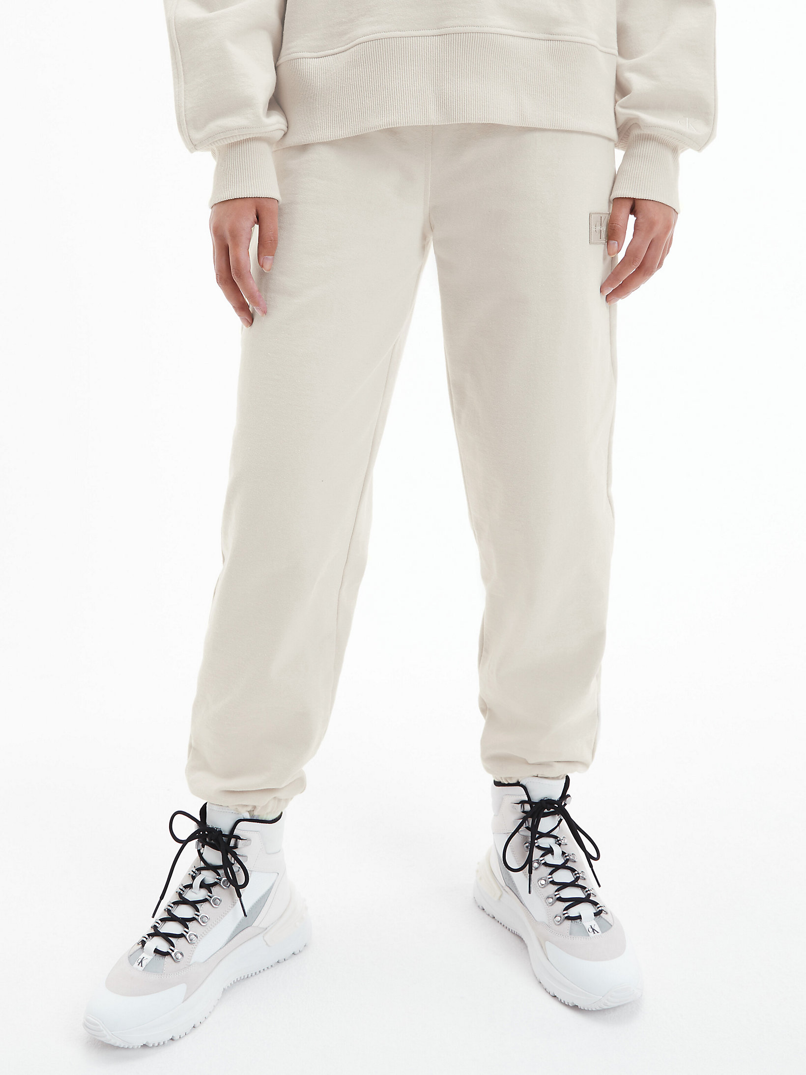 Eggshell Relaxed Recycled Cotton Joggers undefined women Calvin Klein