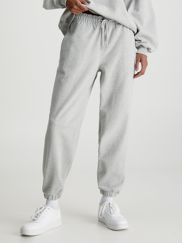 Light Grey Heather Relaxed Recycled Cotton Joggers undefined women Calvin Klein