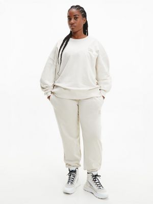 EGGSHELL Recycled Cotton Badge Sweatshirt for women CALVIN KLEIN JEANS