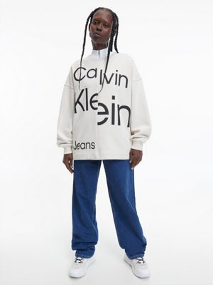 zeevruchten Bourgondië Ontspannend Oversized gerecycled sweatshirt met logo Calvin Klein® | J20J219761ACF