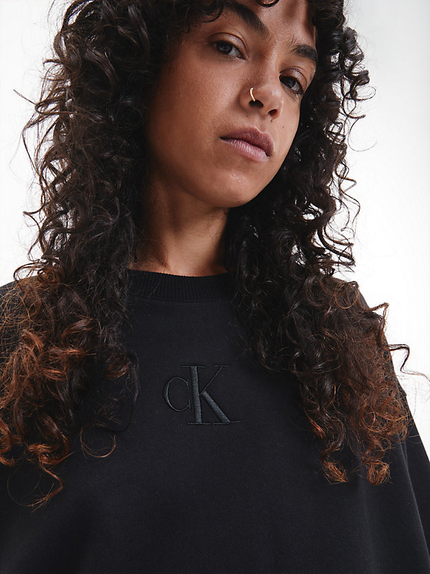 CK BLACK Oversized Sweatshirt mit Fotoprint für Damen CALVIN KLEIN JEANS