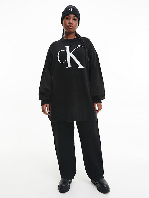 CK BLACK Soft Chenille Logo Jumper for women CALVIN KLEIN JEANS