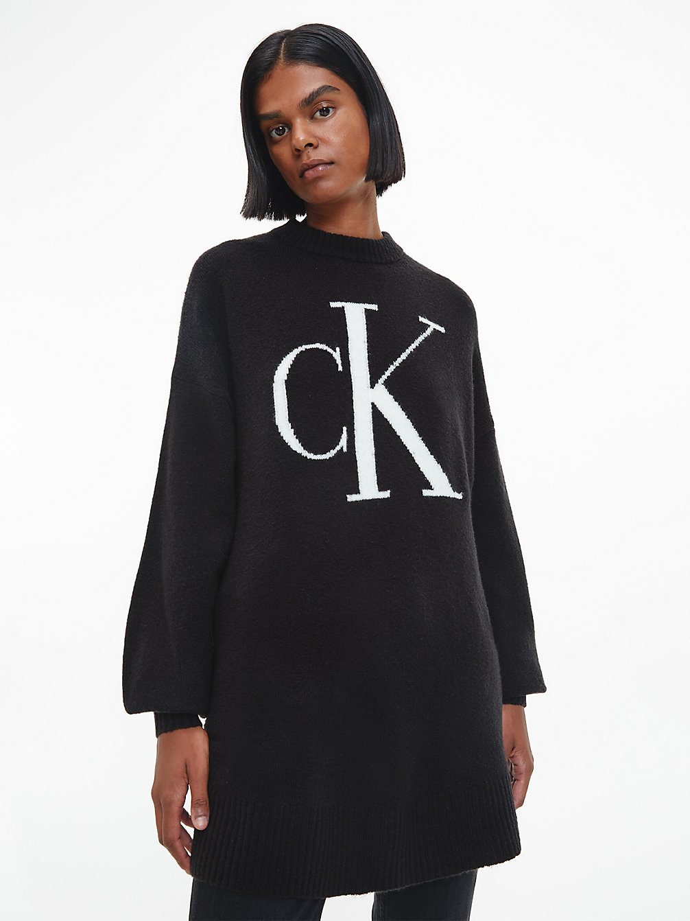CK BLACK Weicher Logo-Pullover Aus Chenille undefined Damen Calvin Klein