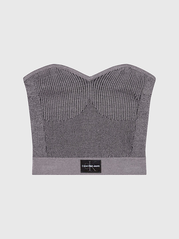 PERFECT TAUPE / CK BLACK Organic Cotton Knit Bandeau Top for women CALVIN KLEIN JEANS
