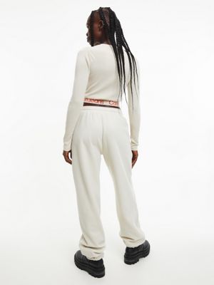 EGGSHELL/ CORAL ORANGE Cut Out Logo Tape Jumper for women CALVIN KLEIN JEANS