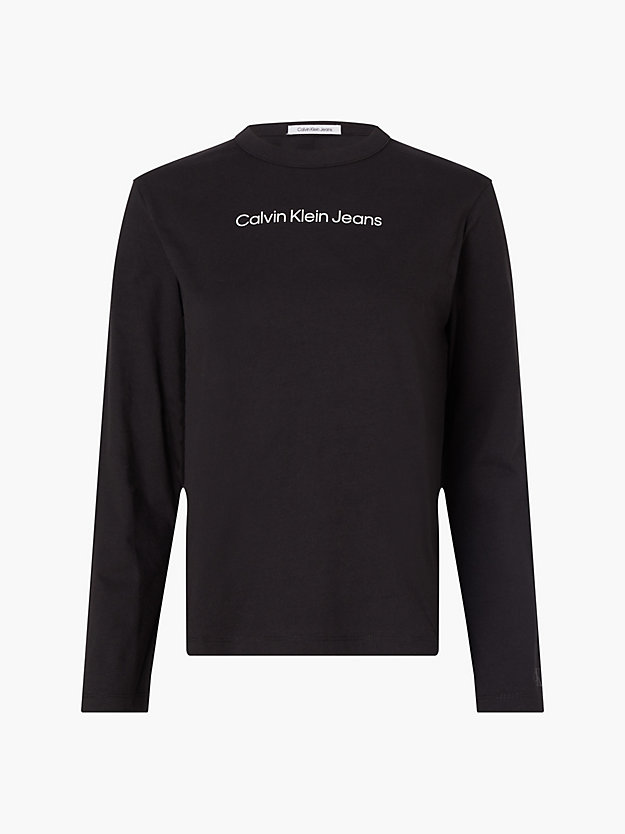 CK BLACK / CIRRUS GREY T-shirt z długim rękawem z bawełny organicznej dla Kobiety CALVIN KLEIN JEANS