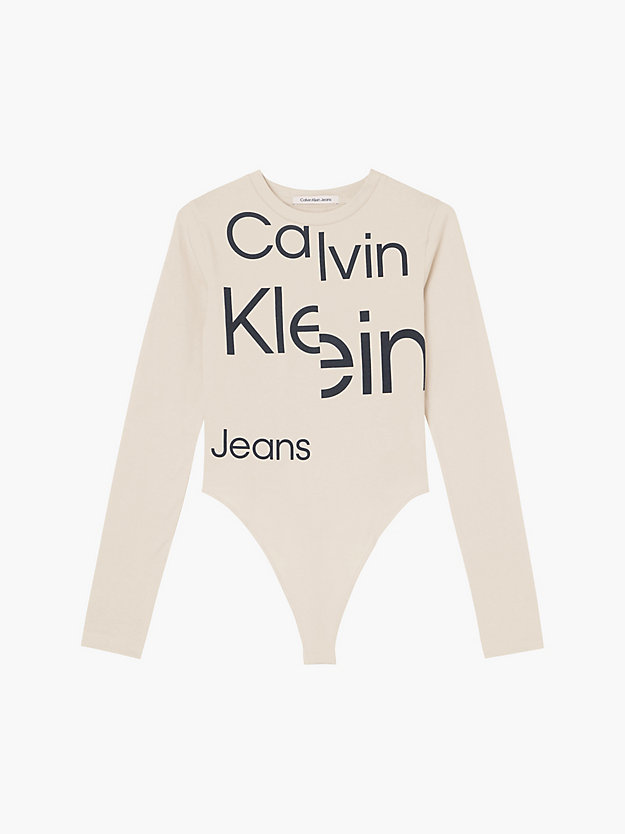 eggshell / ck black body z długim rękawem dla kobiety - calvin klein jeans