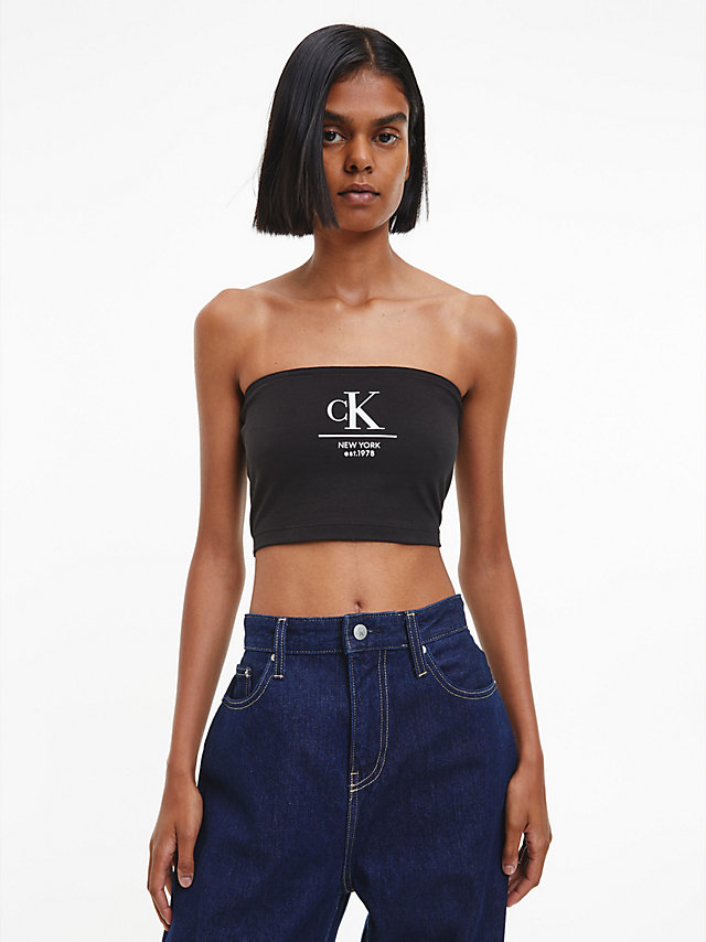 CK Black Logo Bandeau Top undefined women Calvin Klein