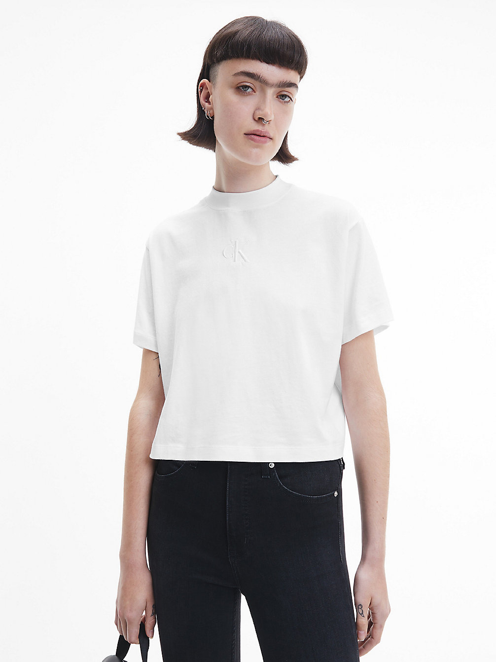 BRIGHT WHITE T-Shirt Relaxed undefined femmes Calvin Klein