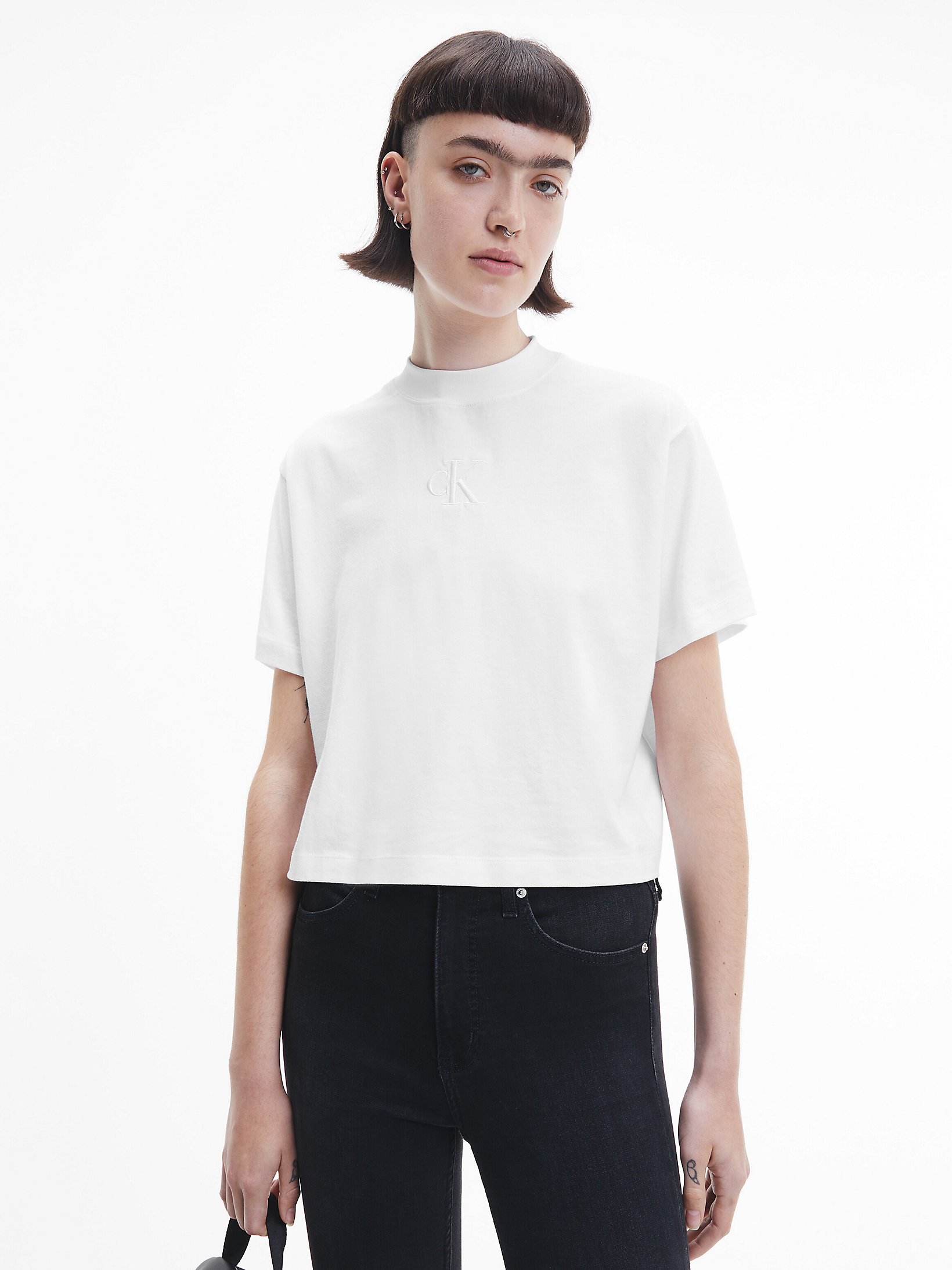 Bright White Relaxed T-Shirt undefined Damen Calvin Klein