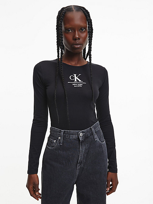 Donna Abbigliamento da T-shirt e top da Top a manica lunga Top a maniche lunghe di Calvin Klein in Neutro 