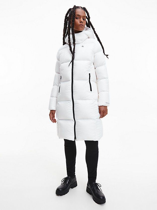 BRIGHT WHITE Manteau doudoune long en nylon recyclé for femmes CALVIN KLEIN JEANS