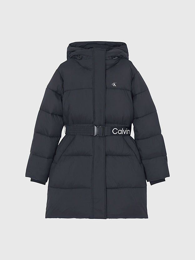 CK BLACK Nylon Belted Puffer Coat for women CALVIN KLEIN JEANS