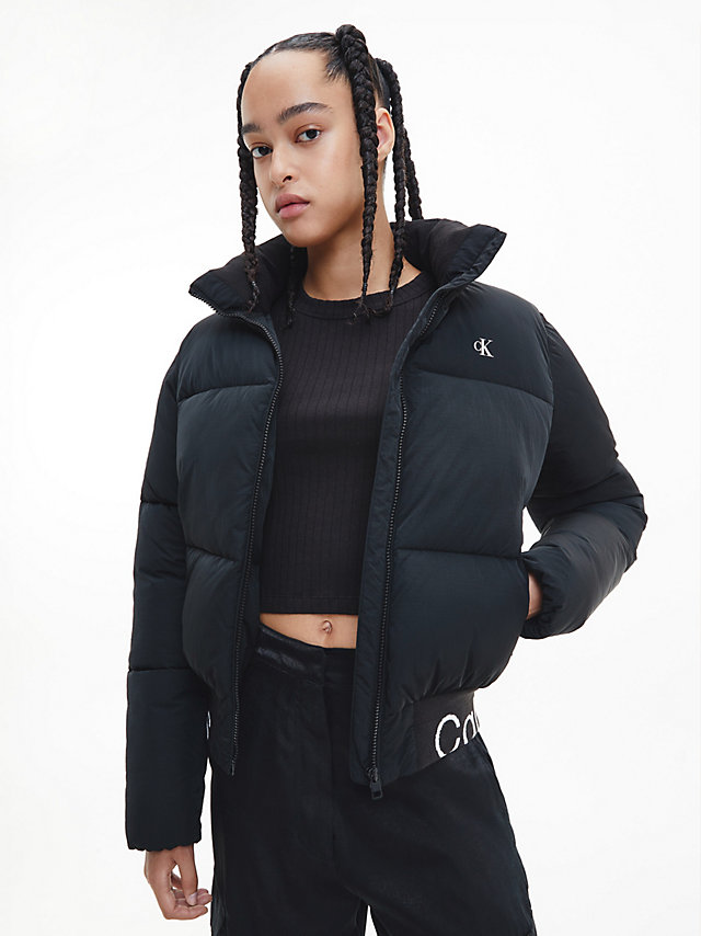 CK Black Recycled Nylon Bomber Jacket undefined women Calvin Klein