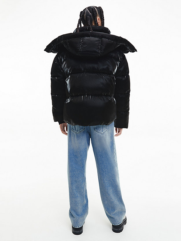CK BLACK Oversized Shiny Puffer Jacket for women CALVIN KLEIN JEANS