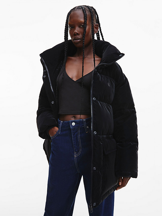 CK Black Soft Touch Belted Puffer Jacket undefined women Calvin Klein