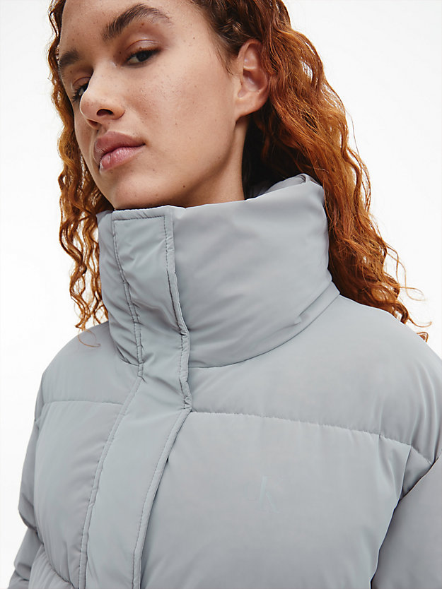 MERCURY GREY Soft Touch Belted Puffer Jacket for women CALVIN KLEIN JEANS