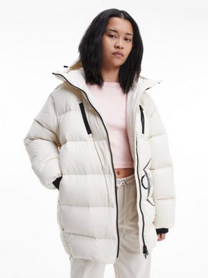  kurtka puchowa oversize z logo dla kobiety - calvin klein jeans