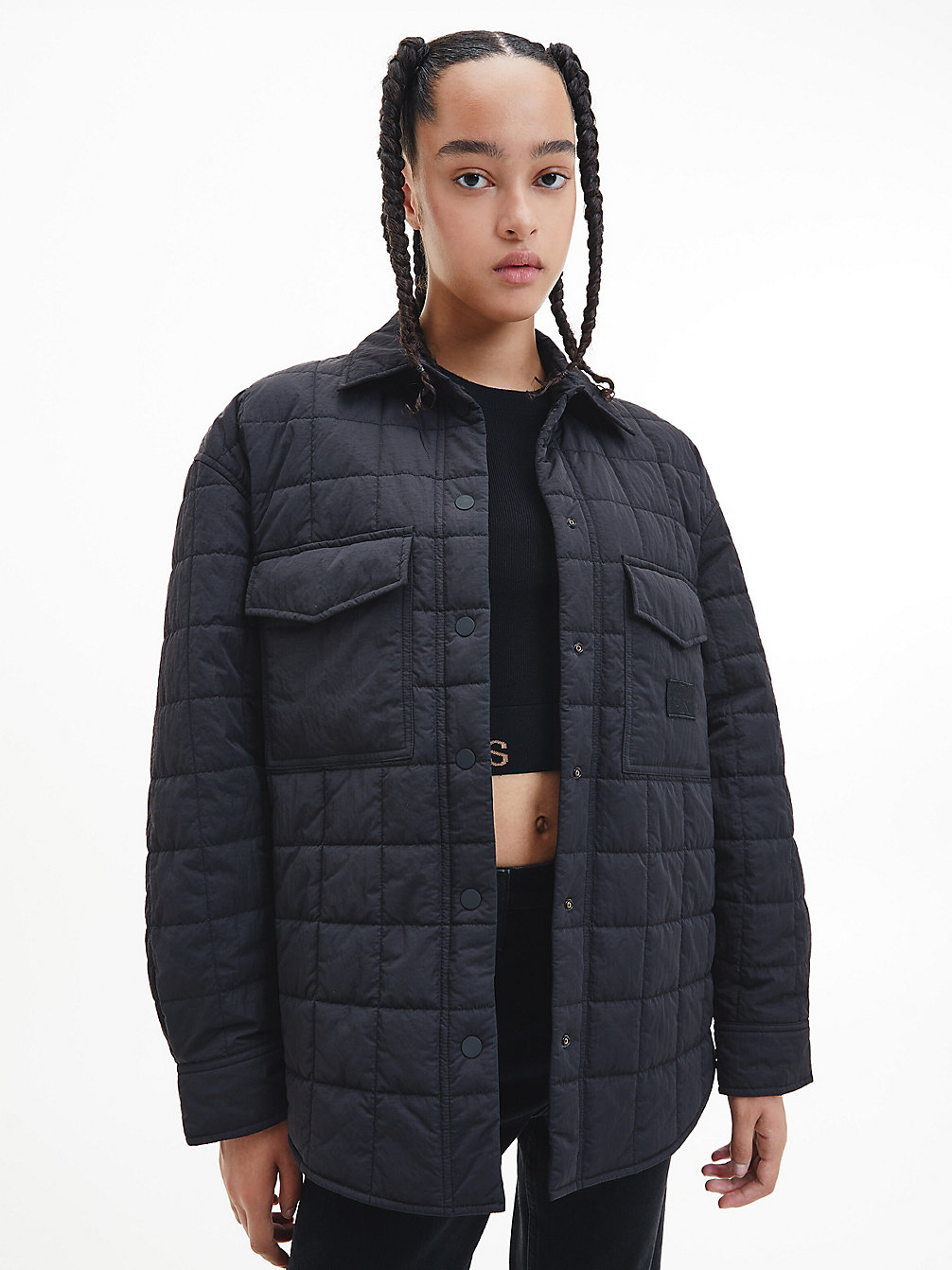 CK BLACK > Стеганая куртка-рубашка из переработанного нейлона > undefined Женщины - Calvin Klein